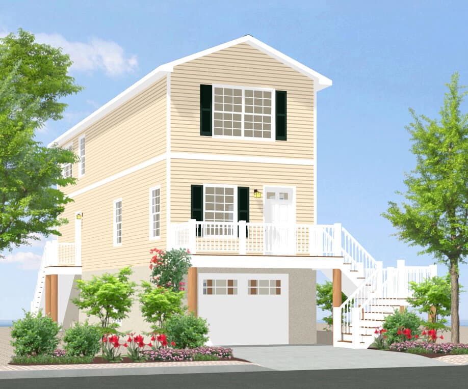 Long beach hero, elevation, and exterior home features
